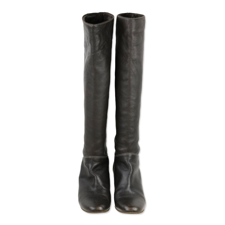 Chloé Brown Leather Knee-High Boots
