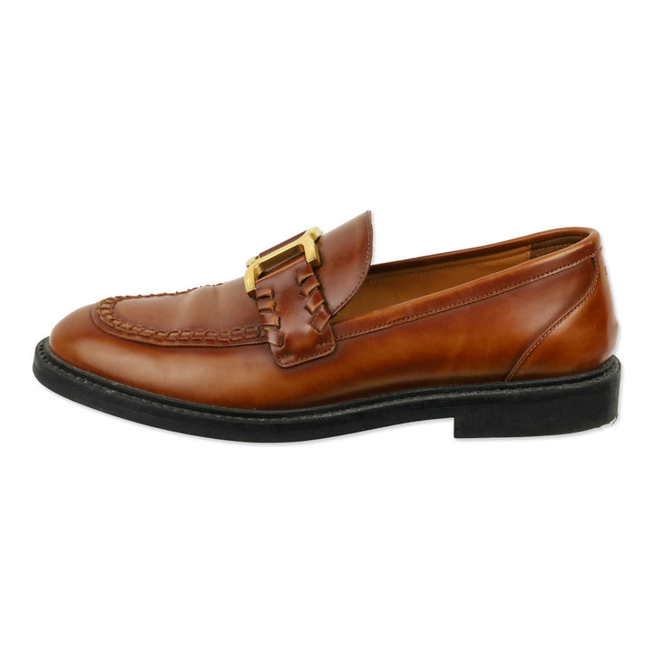 Chloé Brown Leather Marcie Loafers