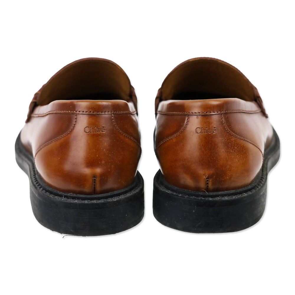 Chloé Brown Leather Marcie Loafers