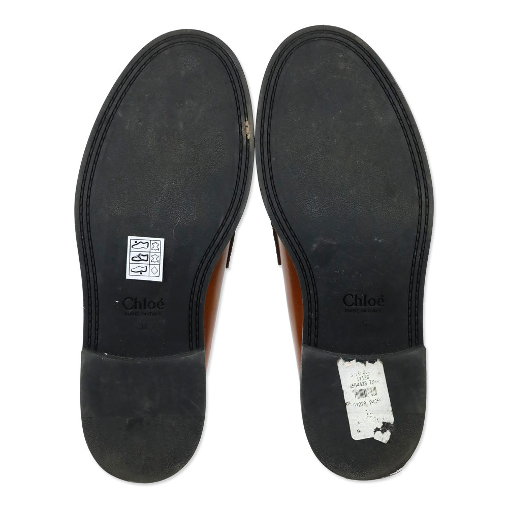 Chloé Brown Leather Marcie Loafers