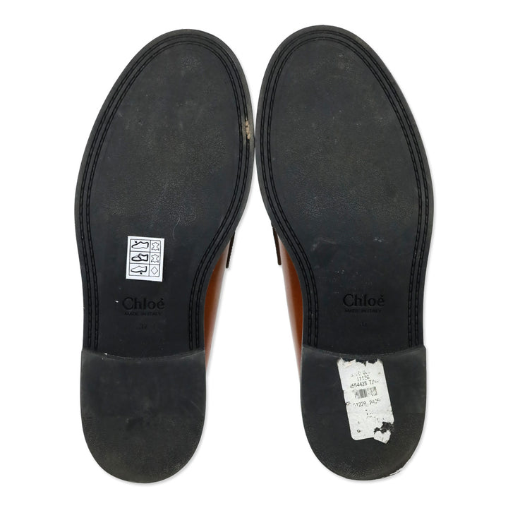 Chloé Brown Leather Marcie Loafers