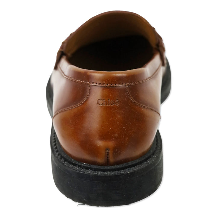 Chloé Brown Leather Marcie Loafers