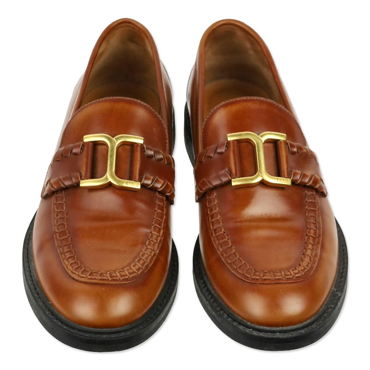 Chloé Brown Leather Marcie Loafers
