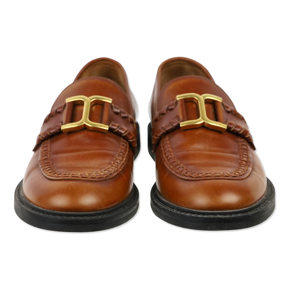 Chloé Brown Leather Marcie Loafers