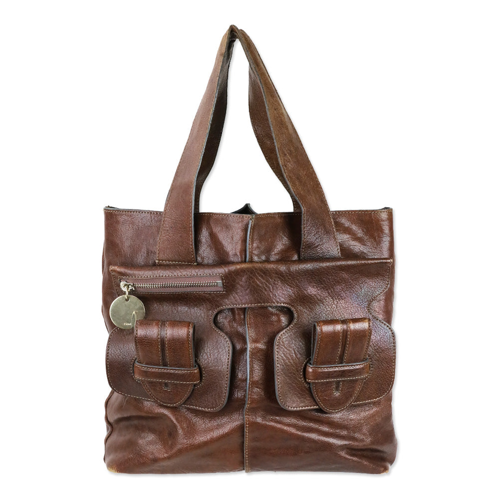 Chloé Brown Leather Saskia Tote Bag