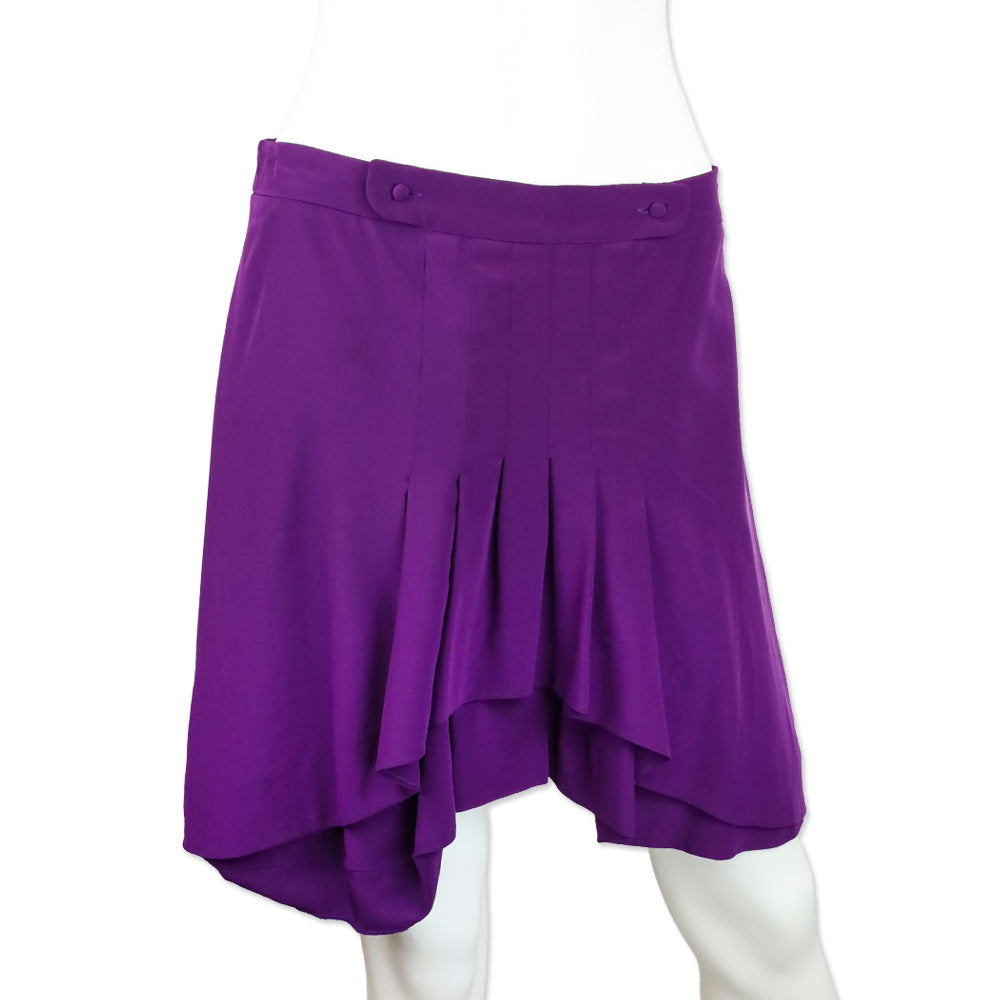 Chloé Cyclamen Purple Silk Ruffle Mini Skirt