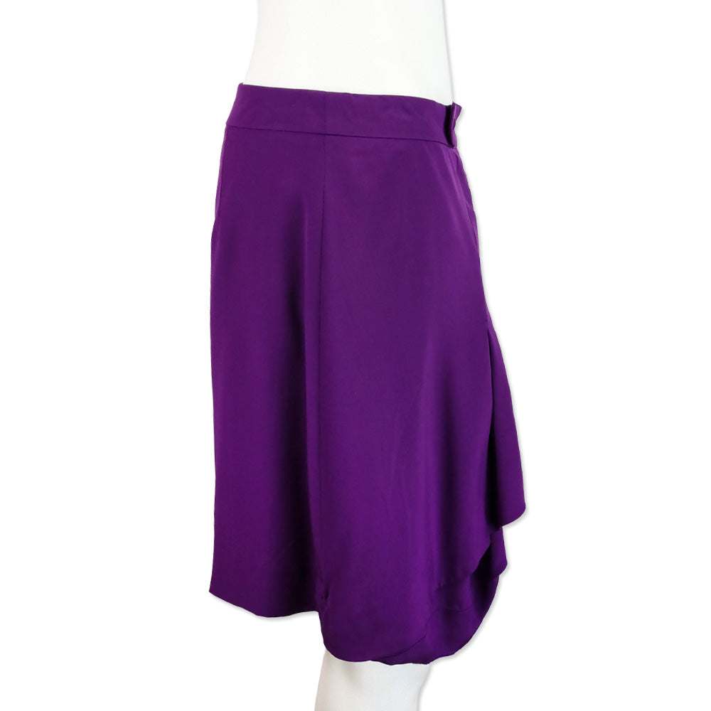Chloé Cyclamen Purple Silk Ruffle Mini Skirt