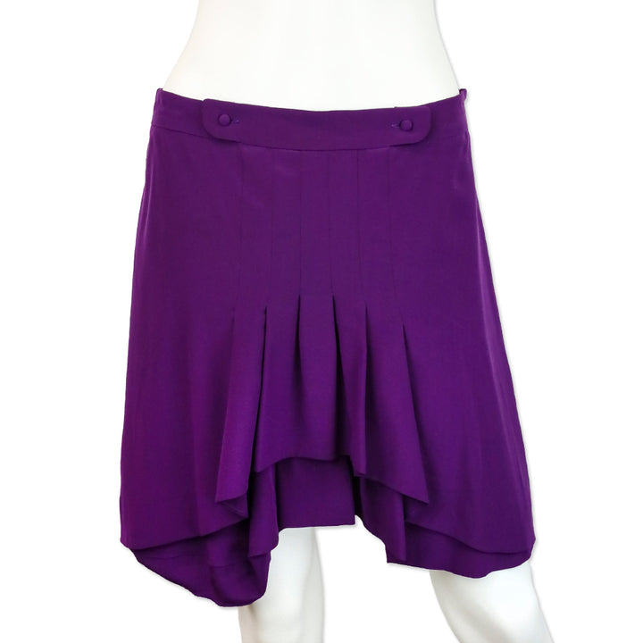 Chloé Cyclamen Purple Silk Ruffle Mini Skirt