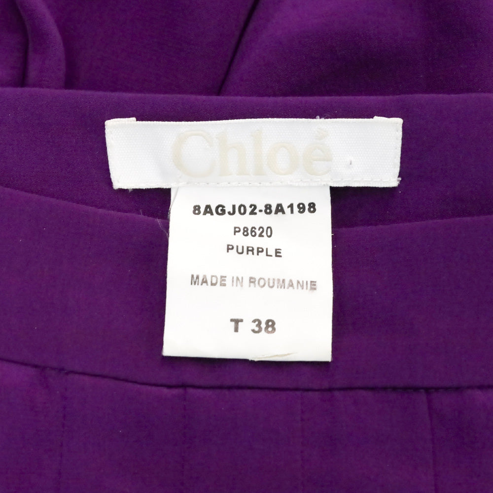 Chloé Cyclamen Purple Silk Ruffle Mini Skirt