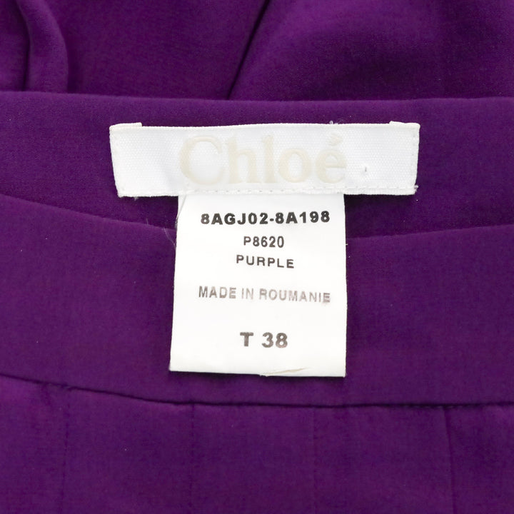Chloé Cyclamen Purple Silk Ruffle Mini Skirt
