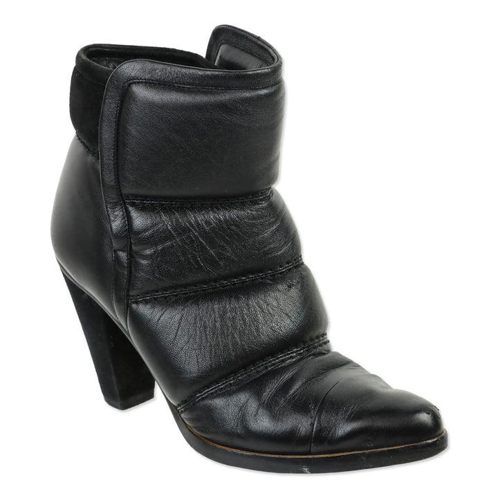 Chloé Devon Quilted Puffer Black Leather Ankle Boots