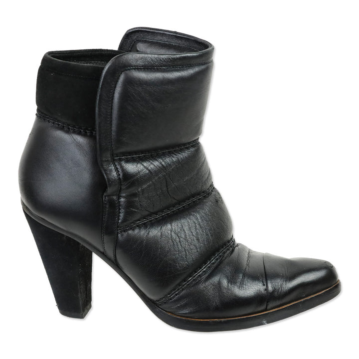 Chloé Devon Quilted Puffer Black Leather Ankle Boots