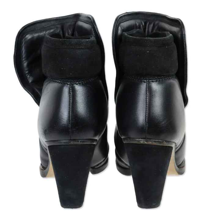Chloé Devon Quilted Puffer Black Leather Ankle Boots