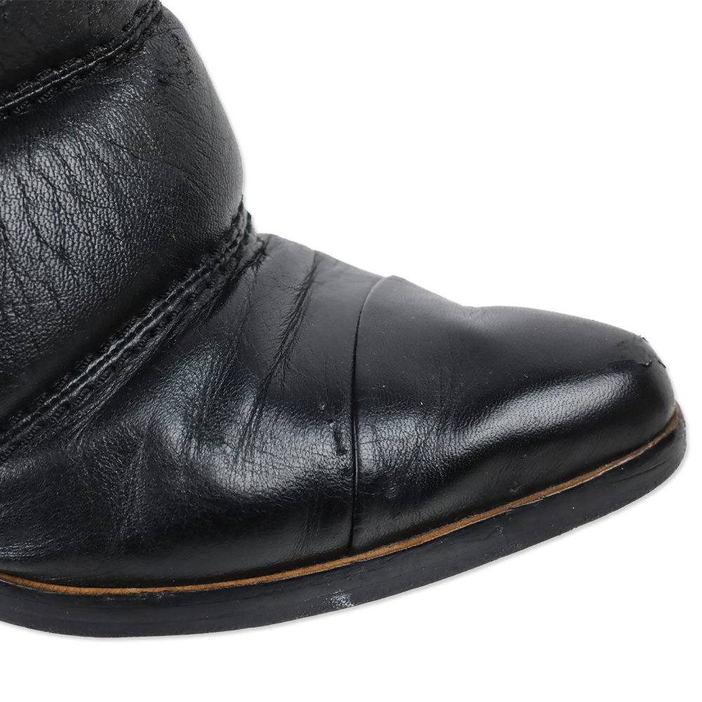 Chloé Devon Quilted Puffer Black Leather Ankle Boots