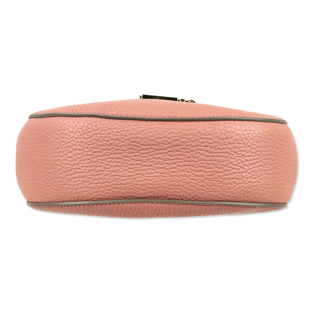 Chloé Drew Pink Grained Leather Medium Shoulder Bag