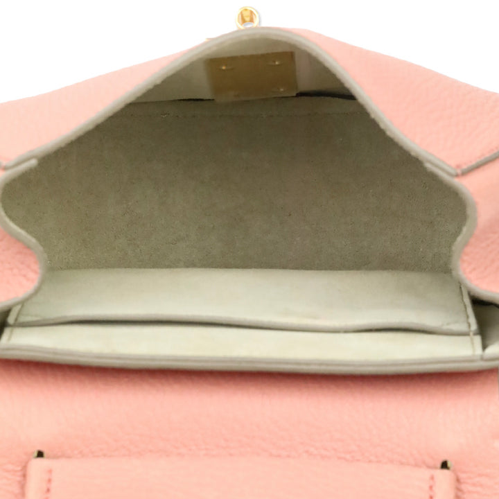 Chloé Drew Pink Grained Leather Medium Shoulder Bag