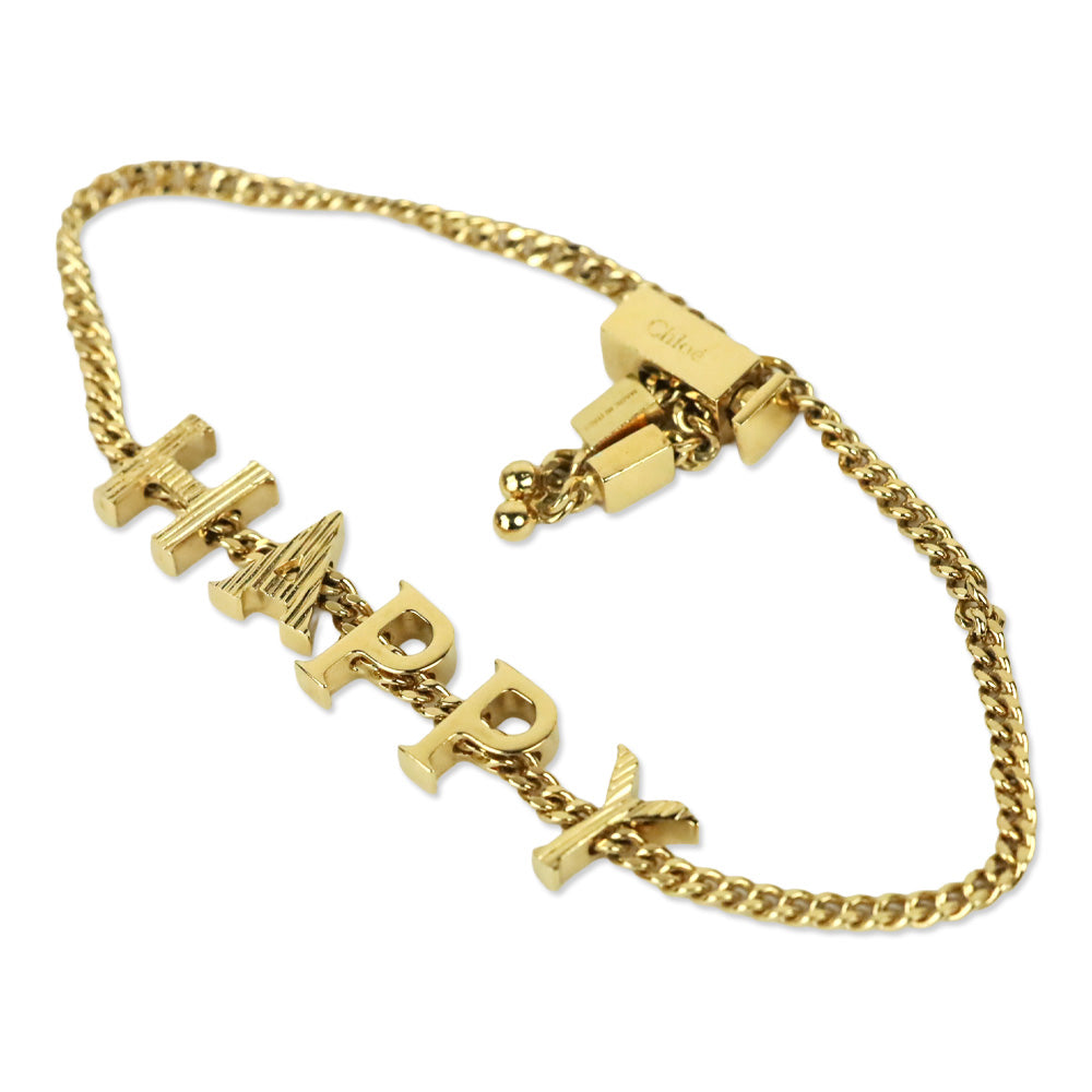 Chloé Gold Tone Happy Charm Bracelet
