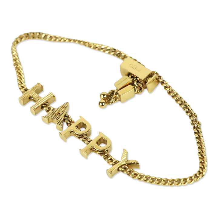Chloé Gold Tone Happy Charm Bracelet