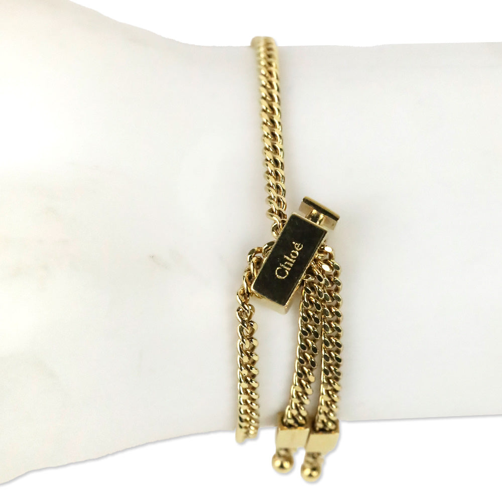 Chloé Gold Tone Happy Charm Bracelet