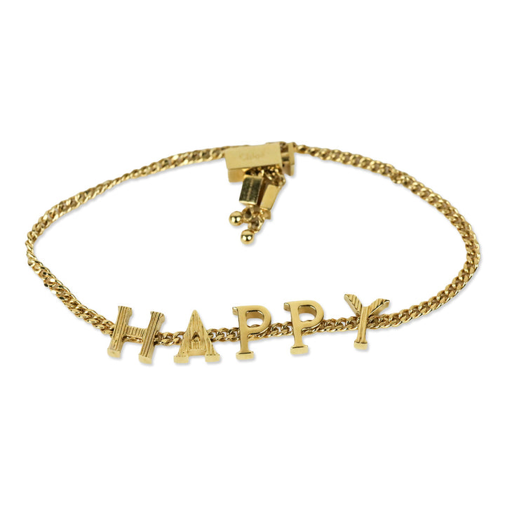 Chloé Gold Tone Happy Charm Bracelet