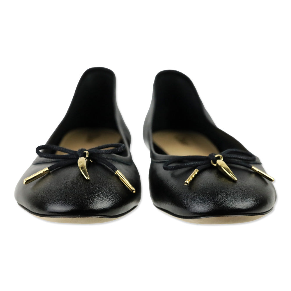 Chloé Iris Black Leather Ballerina Flat