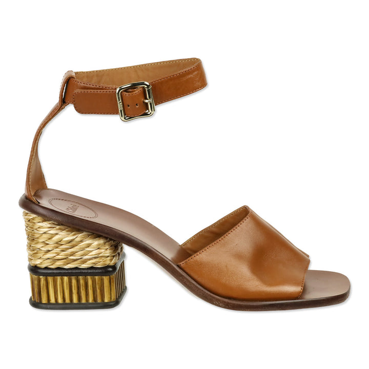 Chloé Laia Brown Leather Ankle-Strap Heel Sandal