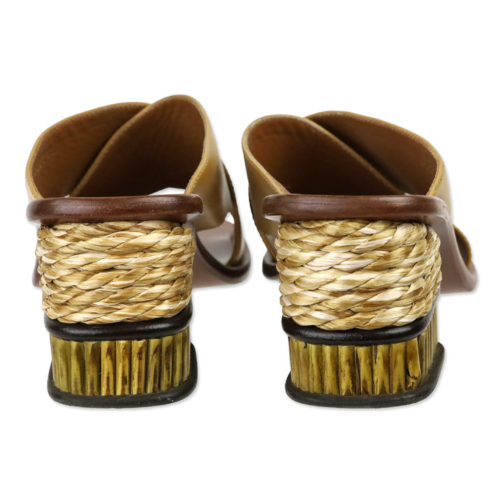 Chloé Laia Tan Leather Block-Heeled Mule Sandal