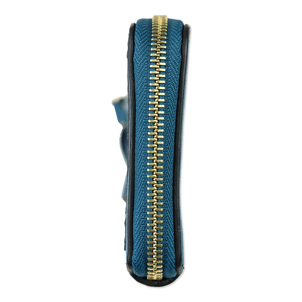 Chloé Marcie Blue Leather Zip-Around Continental Wallet