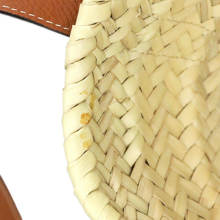 Chloé Marcie Brown Leather-trimmed Raffia Shoulder Bag