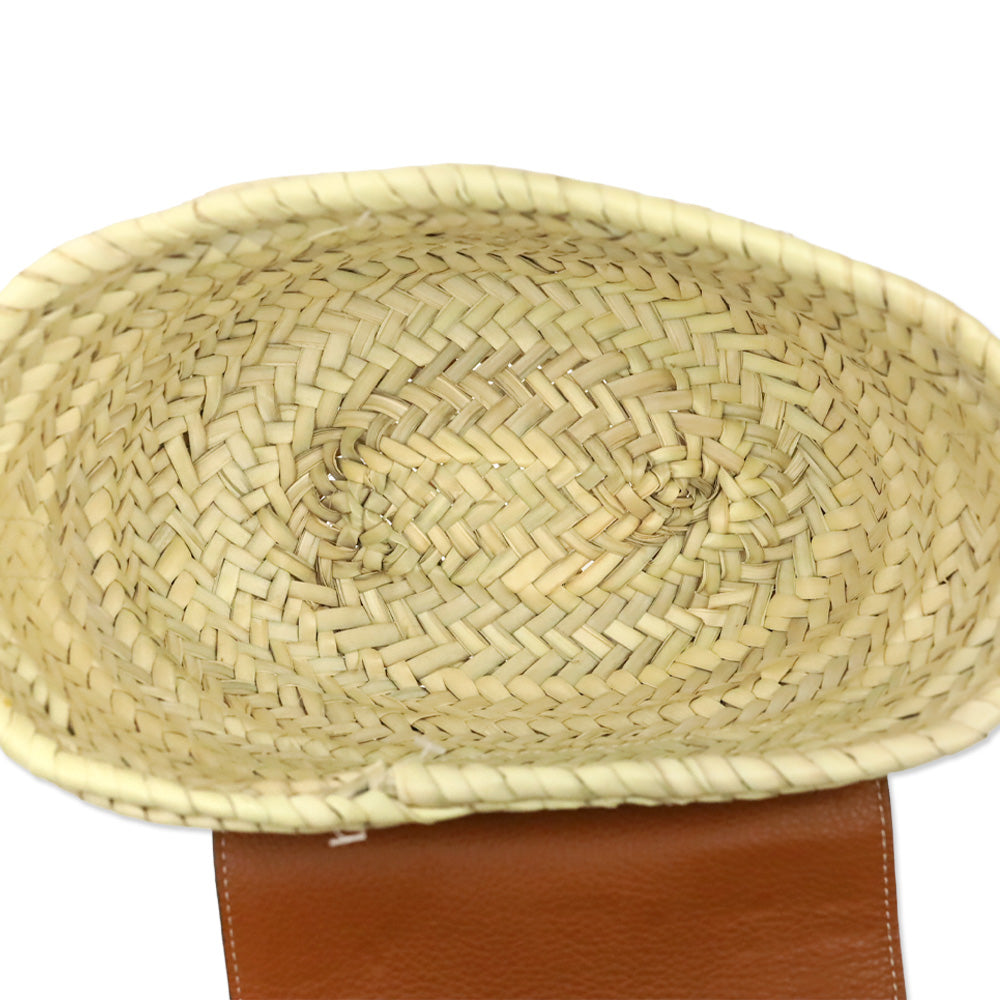 Chloé Marcie Brown Leather-trimmed Raffia Shoulder Bag