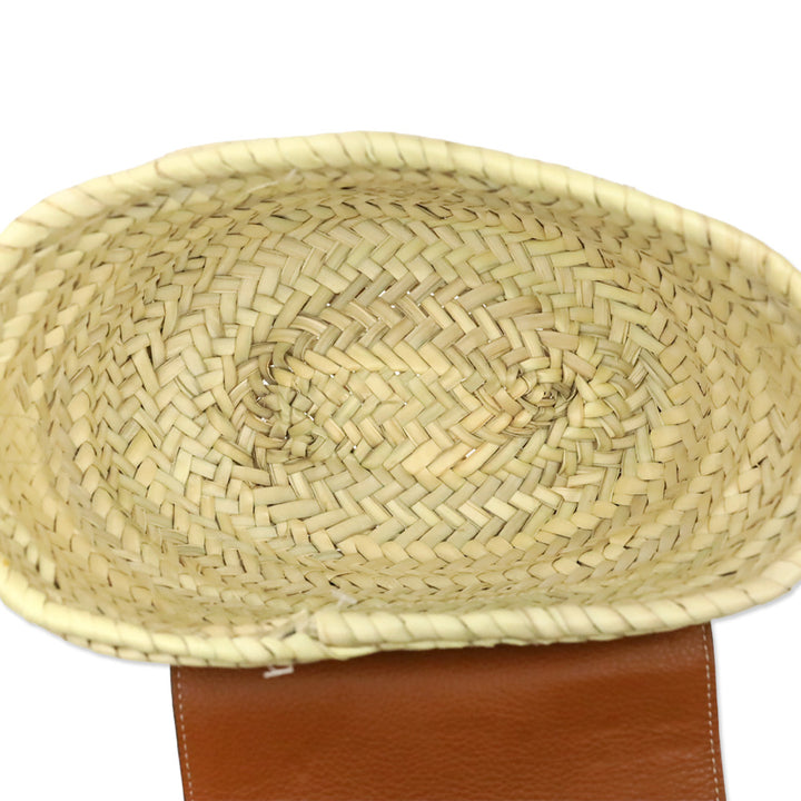 Chloé Marcie Brown Leather-trimmed Raffia Shoulder Bag