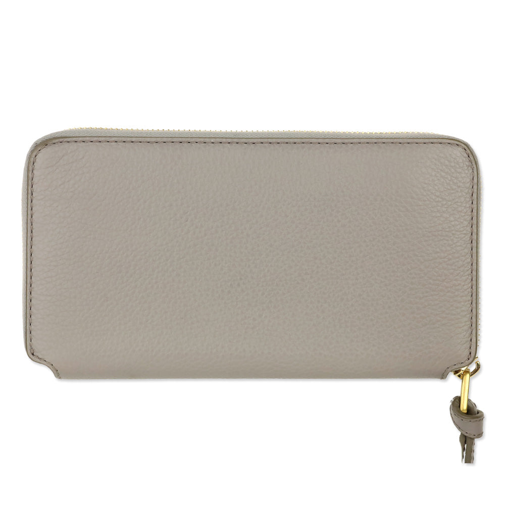 Chloé Marcie Cashmere Grey Leather Zip-Around Continental Wallet