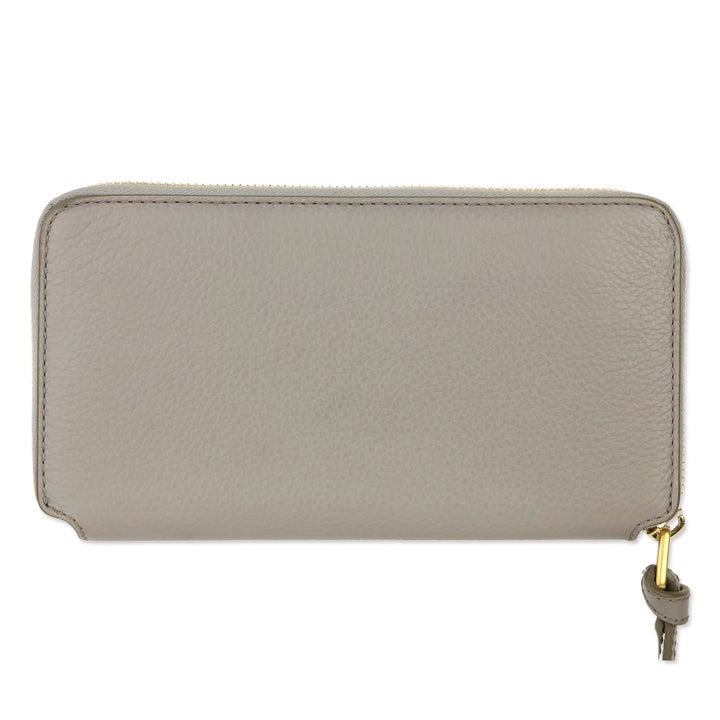 Chloé Marcie Cashmere Grey Leather Zip-Around Continental Wallet