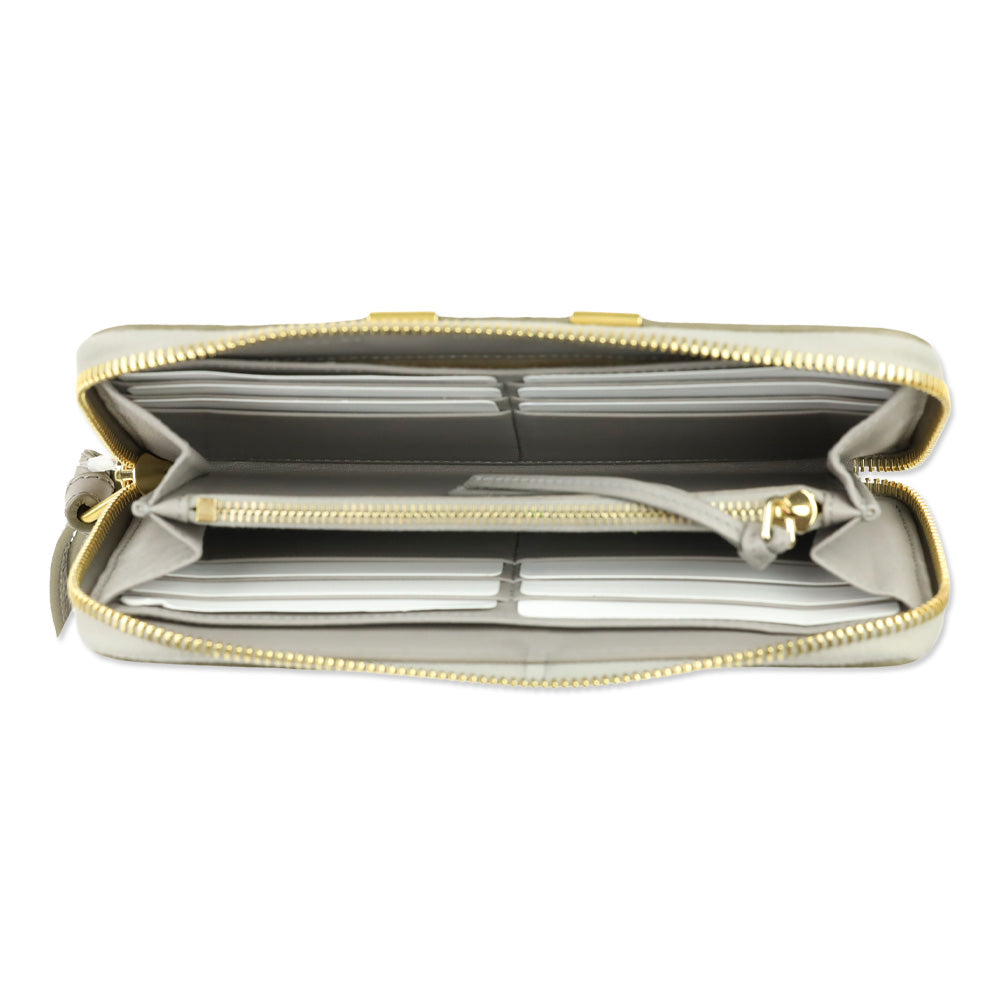 Chloé Marcie Cashmere Grey Leather Zip-Around Continental Wallet