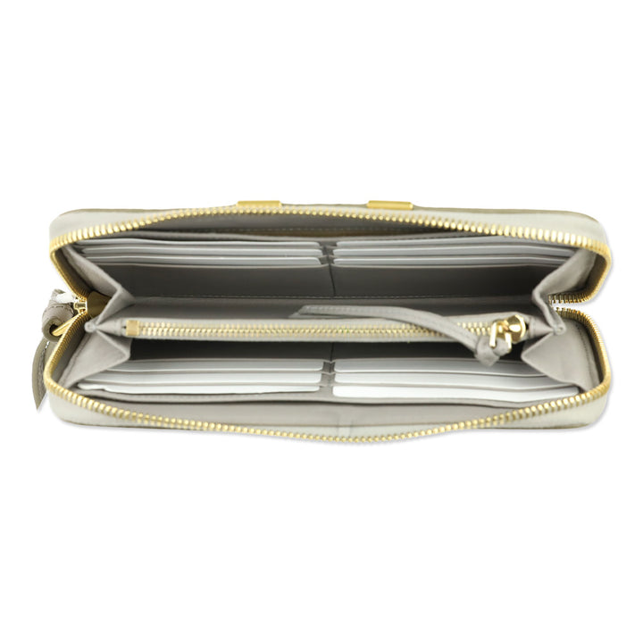 Chloé Marcie Cashmere Grey Leather Zip-Around Continental Wallet