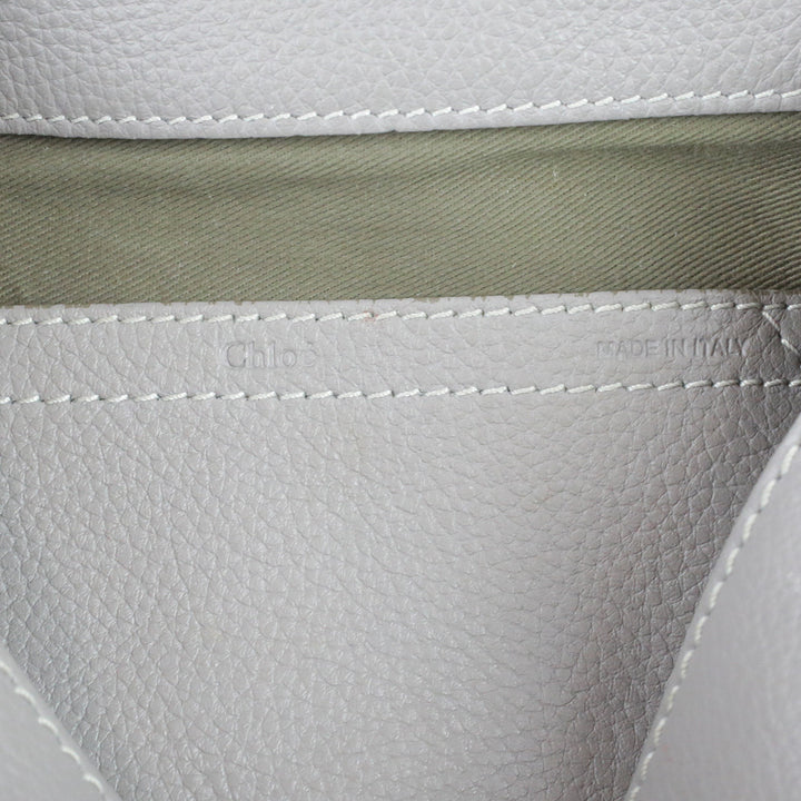 Chloé Marcie Grey Grained Leather Saddle Bag