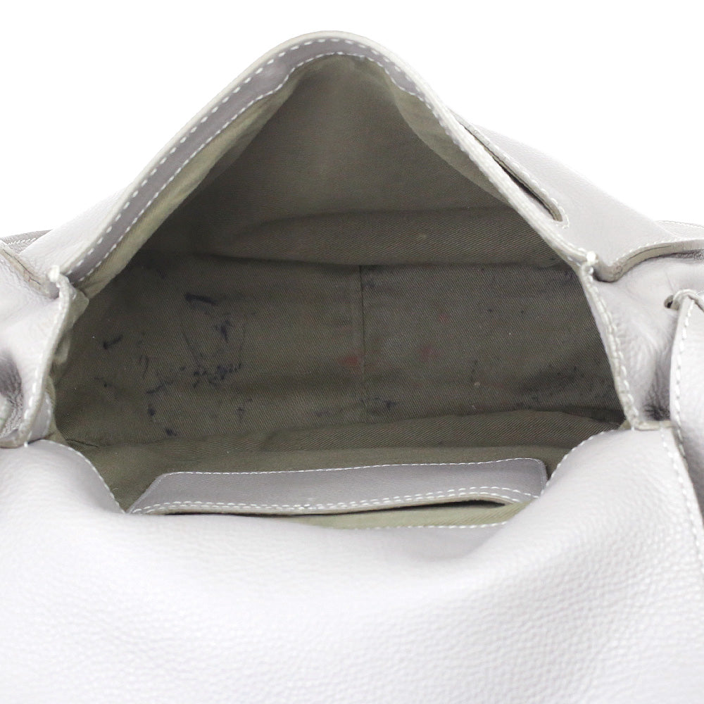 Chloé Marcie Grey Grained Leather Saddle Bag