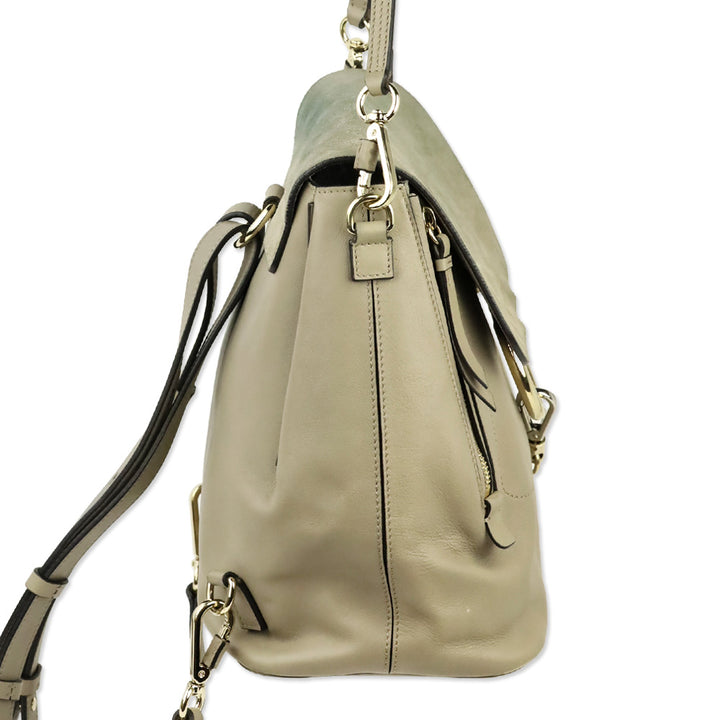 Chloé Motty Grey Leather/Suede Medium Faye Backpack