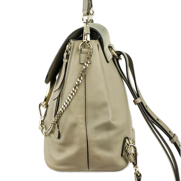 Chloé Motty Grey Leather/Suede Medium Faye Backpack