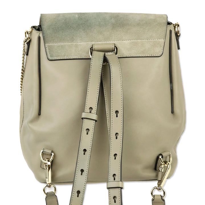 Chloé Motty Grey Leather/Suede Medium Faye Backpack