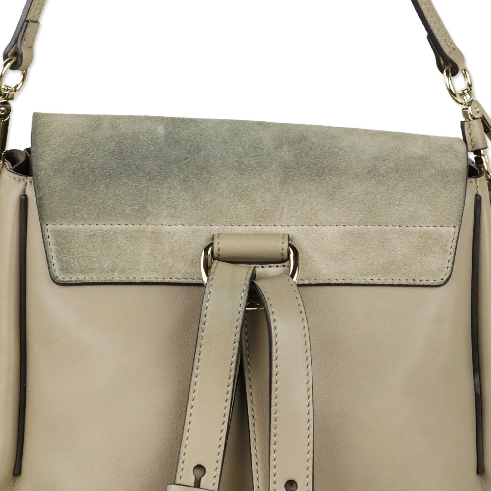 Chloé Motty Grey Leather/Suede Medium Faye Backpack