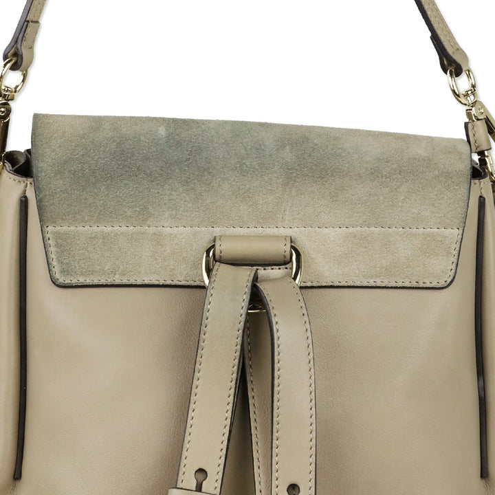 Chloé Motty Grey Leather/Suede Medium Faye Backpack