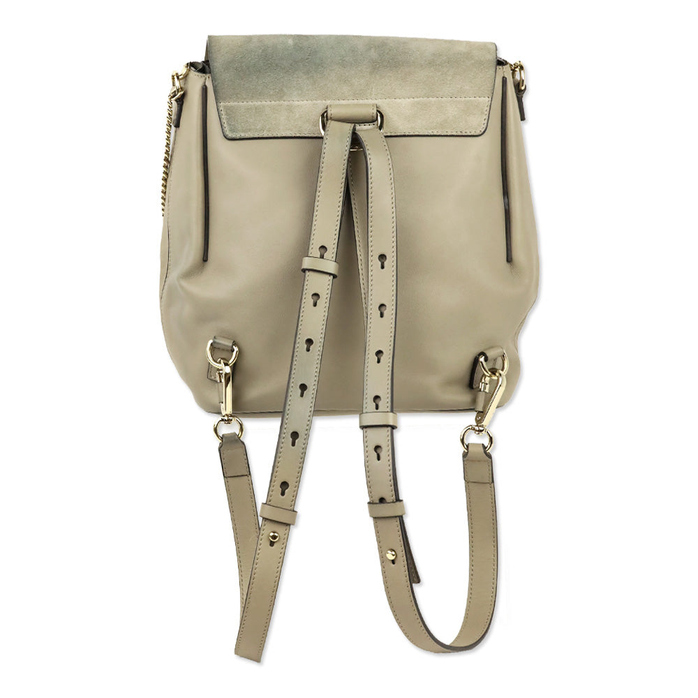 Chloé Motty Grey Leather/Suede Medium Faye Backpack