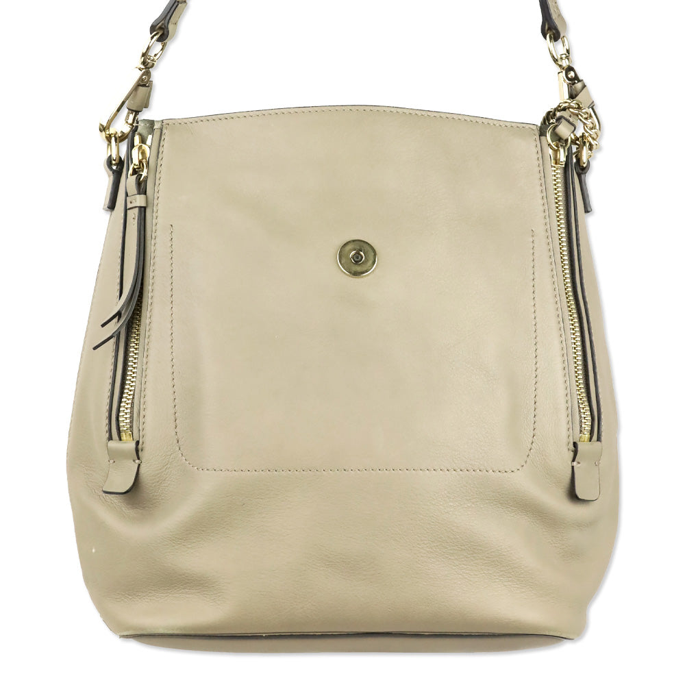 Chloé Motty Grey Leather/Suede Medium Faye Backpack