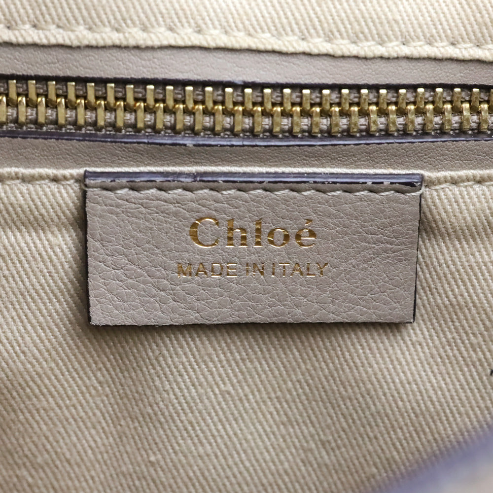 Chloé Motty Grey Leather/Suede Medium Faye Backpack