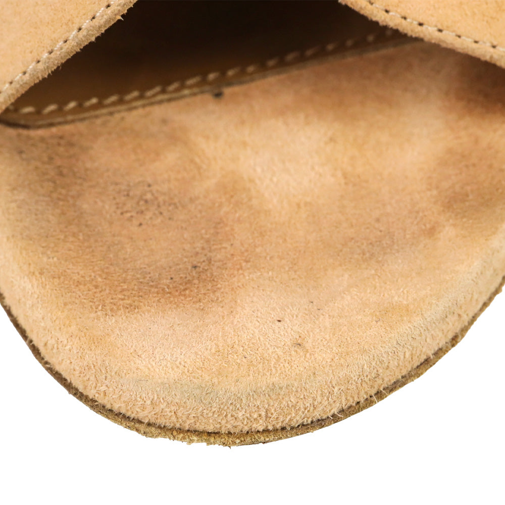 Chloé Peach Suede Graphic Leaves Sandal