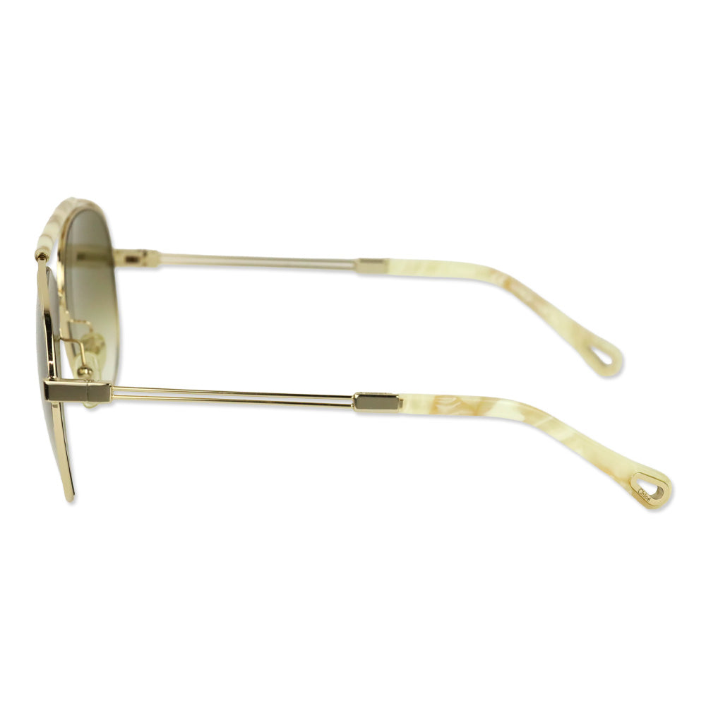 Chloé Reece Havana Gold Aviator Sunglasses