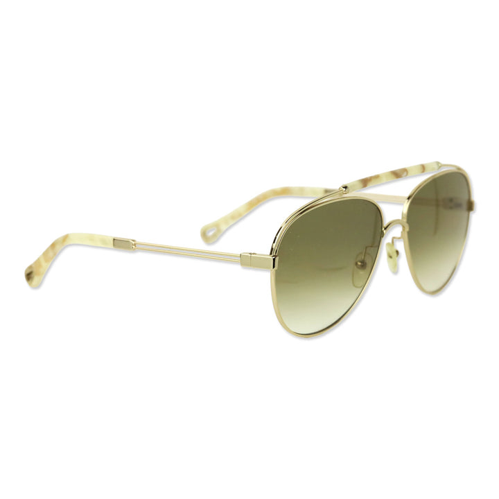 Chloé Reece Havana Gold Aviator Sunglasses