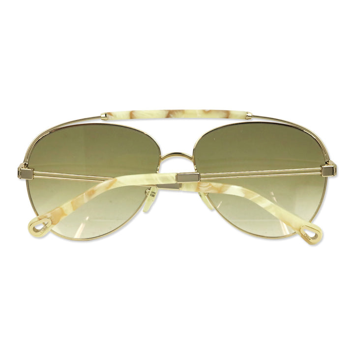 Chloé Reece Havana Gold Aviator Sunglasses