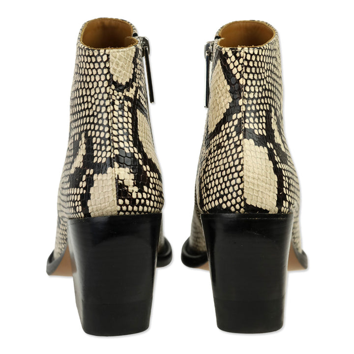 Chloé Snakeskin Print Leather Ankle Bootie